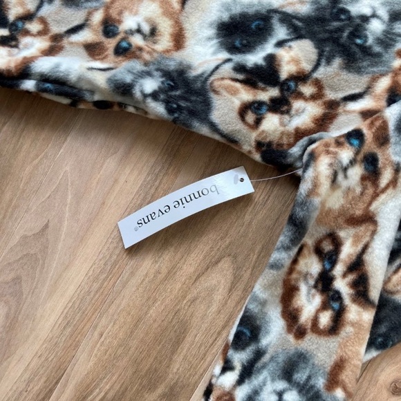 Relist11/25 cat print fleece zip shirt jacket cat animal print size XL - Picture 7 of 9